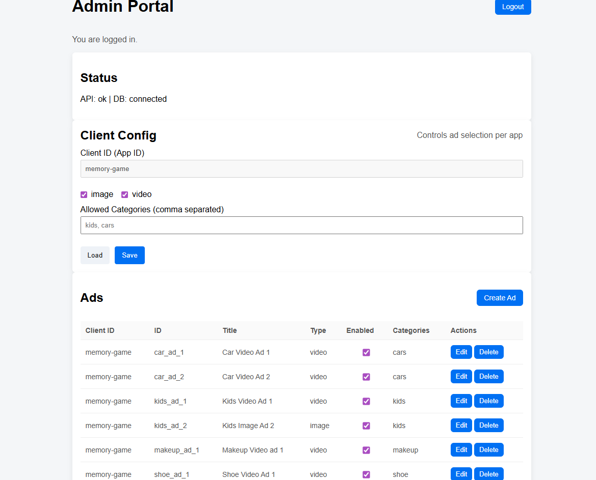 Admin Portal